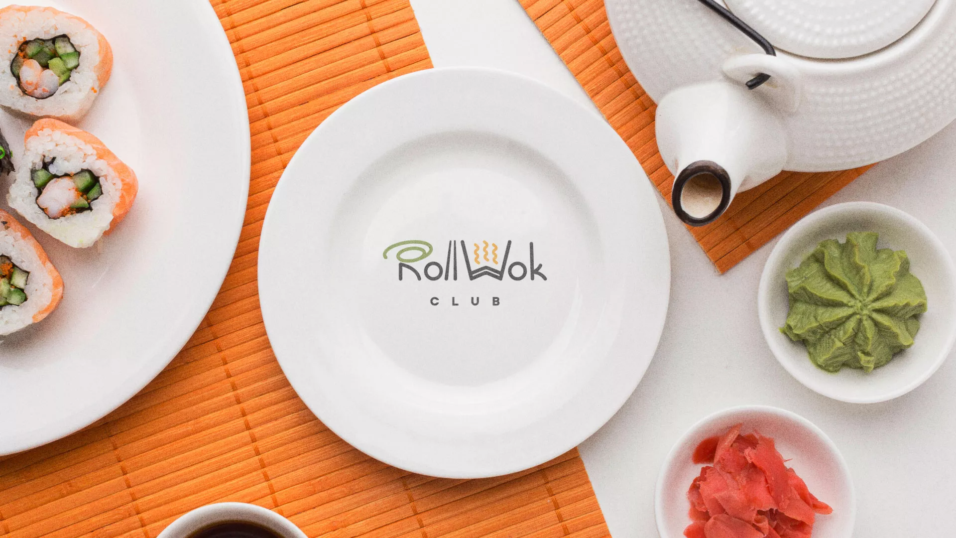 Разработка логотипа и фирменного стиля в Шали для суши-бара «Roll Wok Club» Разработка логотипа и фирменного стиля в Шали для суши-бара «Roll Wok Club»