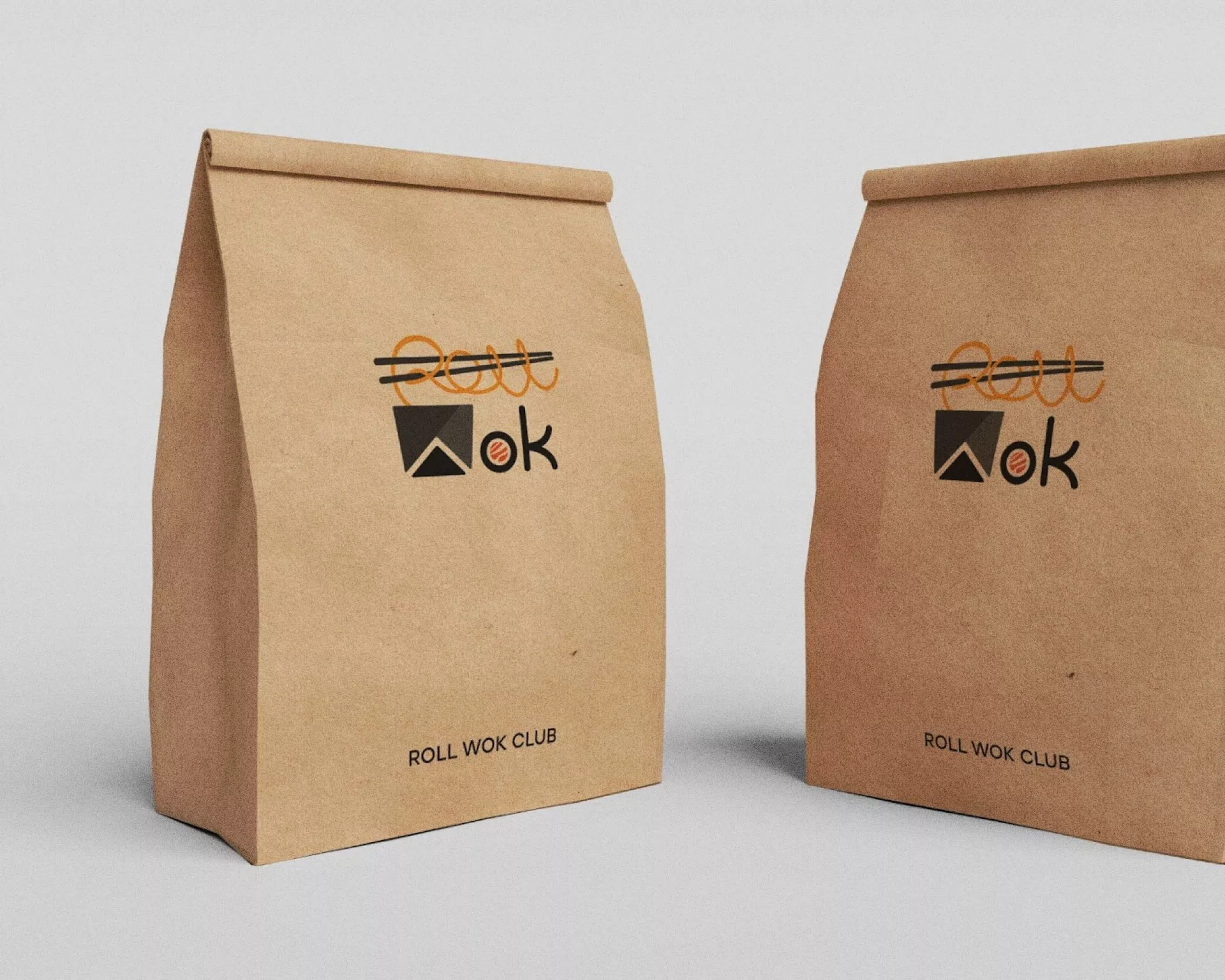 Создание дизайна упаковки суши-бара «Roll Wok Club» в Шали
